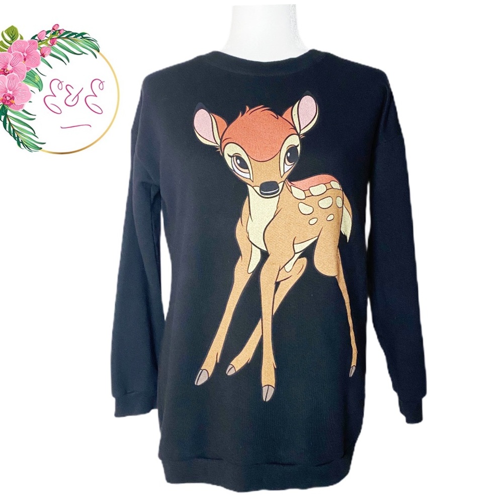 DISNEY Bambi Sweater Black Size Small
